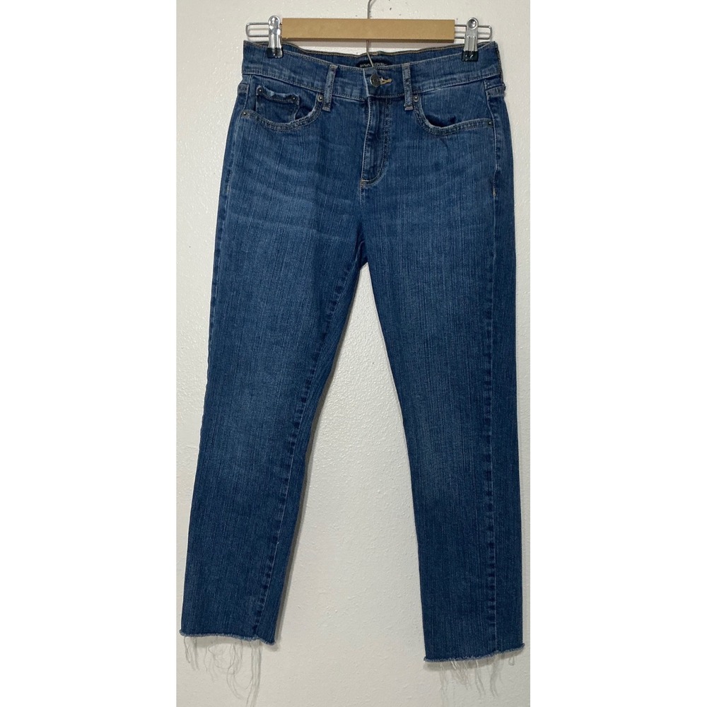 Banana Republic Straight Ankle Jeans Medium‎ Wash Frayed Hem Women 26/2